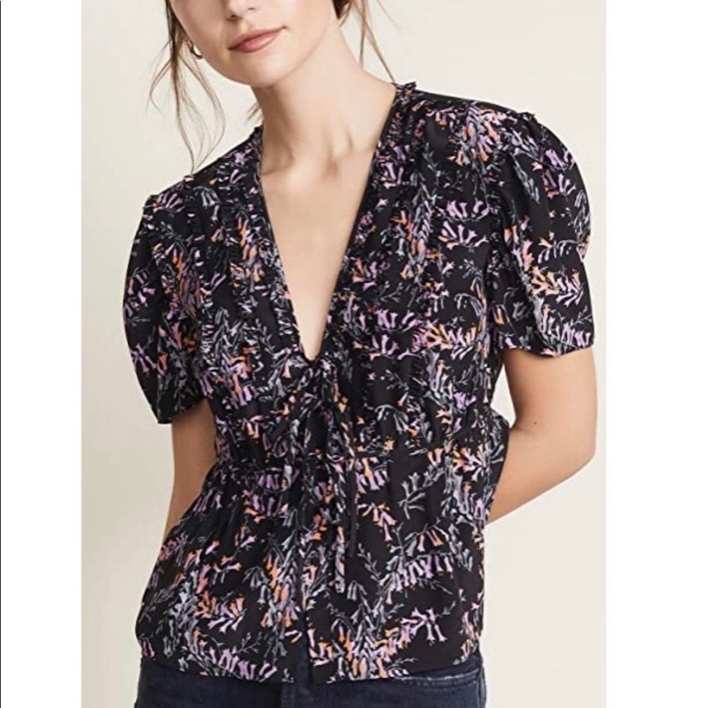 Cinq à Sept
Printed Fringe Silk Top